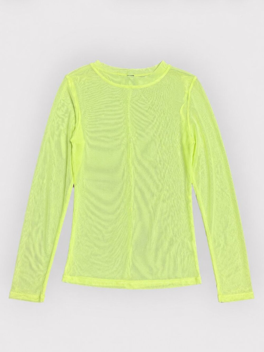 See Through Neon Green Sheer Long Sleeve Shirt